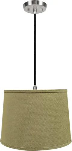 Miniatura 13 de Aspen Creative, 72306-11 - Kit de conversión de luz colgante de techo con pantalla de tela imperio de tapa dura, 14 pulgadas de ancho