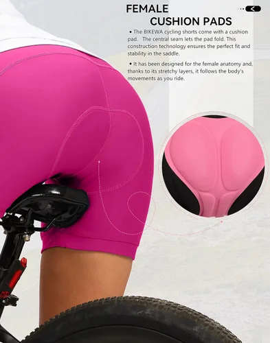 Miniatura 4 de Pantalones cortos de ciclismo acolchados 4D para mujer, ropa interior de ciclismo, ciclismo de carretera, pantalones cortos para mujer, bolsillos