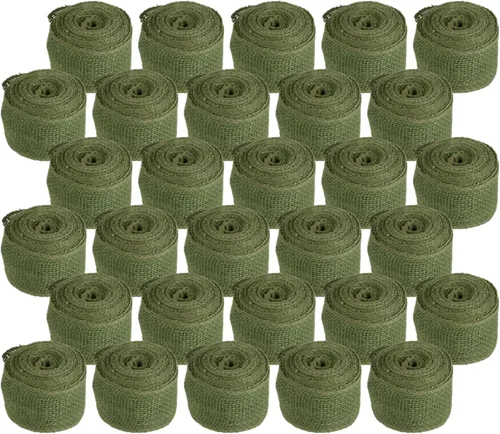 Miniatura 15 de JubileeYarn - Cinta de yute de arpillera para manualidades, 3 pulgadas x 10 yardas, color negro, 1 rollo
