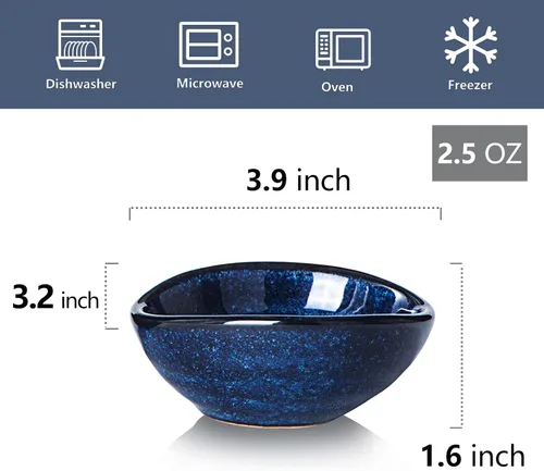 Miniatura 2 de vicrays Cuencos de Cerámica para Salsa de Inmersión – Pequeñas Tazas de Salsa para Charcutería, Platos de Aceite para Condimentos de Preparación