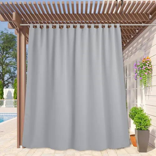 Miniatura 36 de RYB HOME - Cortinas opacas para interior y exterior, cortinas para patio o terraza, cortinas exteriores con pestaña Crema Beige