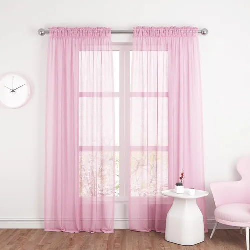 Miniatura 103 de UPOPO Paneles de Cortina Beige Pequeños Cortinas Transparentes de Gasa de 16 Pulgadas de Largo Cortinas de Cocina de Voile con Textura de Lino