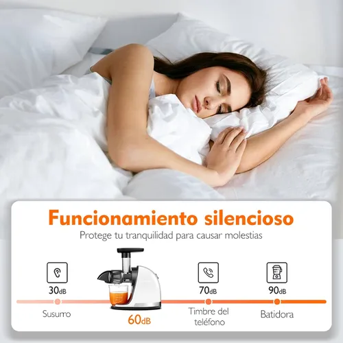 Miniatura 7 de Máquinas de exprimir por prensa fría, exprimidor de masticación lenta AMZCHEF con función inversa, alto rendimiento de jugo, fácil de limpiar