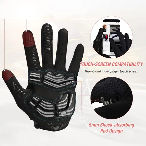 Miniatura 2 de FIRELION Bike Gloves for MenWomen CyclingCycling Gloves for Outdoor MTB DH Road RacingFull Finger Half Finger Padded Bicycle Protective