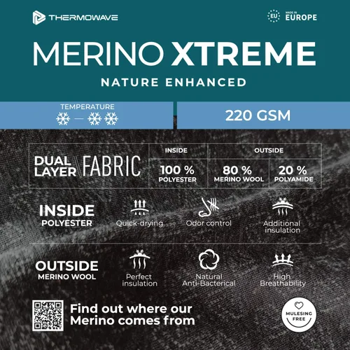 Miniatura 6 de Xtreme Merino Wool Base Layer - Camisas térmicas para hombre