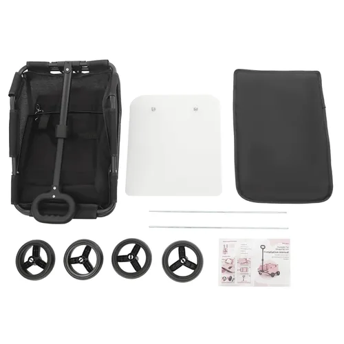 Miniatura 2 de Cochecito para perros, carrito plegable portátil para perros con 4 ruedas, cochecito para mascotas para perros pequeños, gatos de hasta 16.53