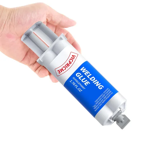 VICPRICME Pegamento epoxi de metal de 1.76 onzas, pegamento de soldadura en frío resistente de 2 piezas para metal a metal, metal a plástico, metal