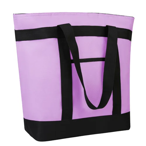 Bolsa de mano reutilizable aislada para compras de comestibles para mujeres/hombres, pizza/bolsa de entrega de alimentos para mantener la comida