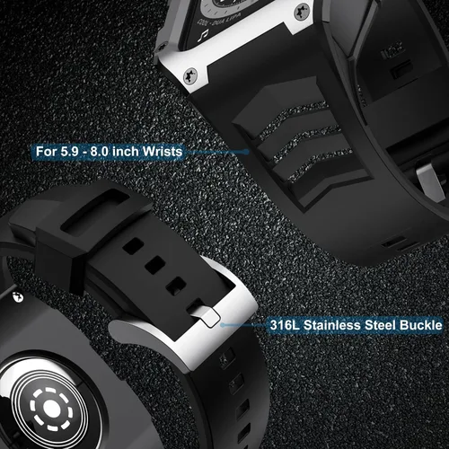 Miniatura 5 de Compatible con Correa de Reloj para Apple Watch de 44mm Correa Resistente para Hombre con Cubierta de Metal Inoxidable con Correa Militar a Prueba