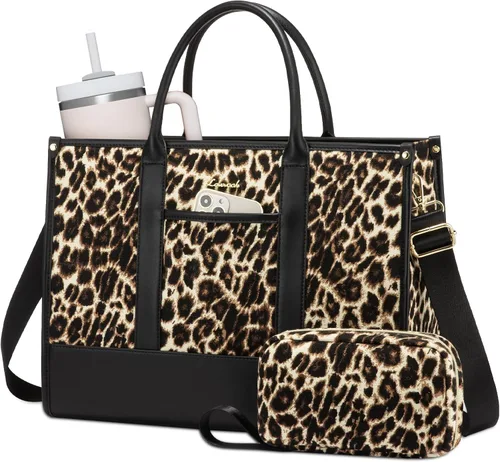 Miniatura 9 de LOVEVOOK Bolso para laptop y bolsa de mano para mujeres, bolso de trabajo de 15.6 pulgadas, gran bolso profesional para maestra, liviano, bolso