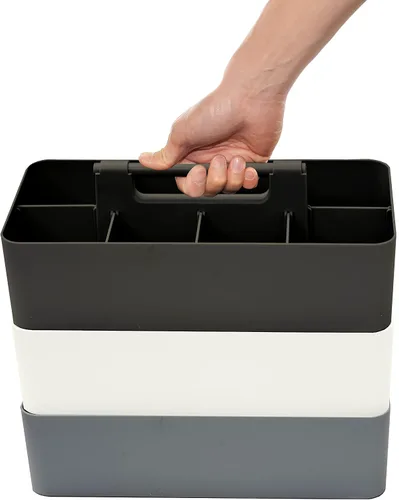 Miniatura 11 de Cesta grande portátil, divisores DIY, 8 compartimentos, organizador para suministros escolares, de oficina, para el hogar y negocios, cesta portátil