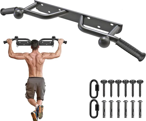 Miniatura 11 de Kipika - Barra de dominadas de gran resistencia para montar en la puerta, barra multifuncional para flexiones, barra de fitness portátil