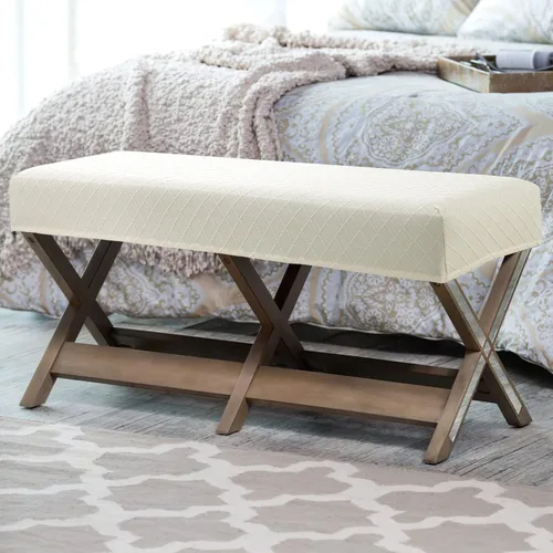 Miniatura 7 de Fuloon - Funda elástica de jacquard para banco de comedor, antipolvo, desmontable, funda para banco lavable, protector de cojín de asiento para Beige
