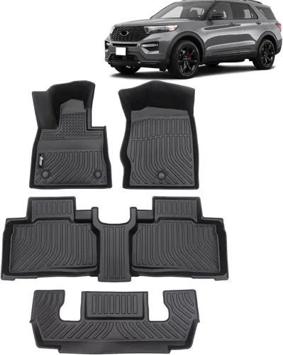 Miniatura 15 de FREEMOTOR802 Compatible con Ford Maverick 2.5L híbrido 2022-2025, alfombrillas de piso negras moldeadas en 3D, protección para 1ª y 2ª fila