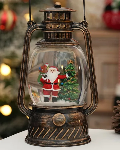 Miniatura 6 de Decoraciones de Navidad para Interiores - Globo de Nieve Musical de Navidad con Temporizador de 6H, Escena Iluminada de Árbol de Navidad de Santa