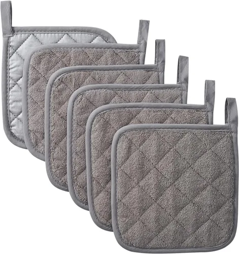 Juego de soportes para ollas de cocina, resistentes al calor, juego de agarraderas de algodón puro, salvamanteles, posavasos grandes, almohadillas