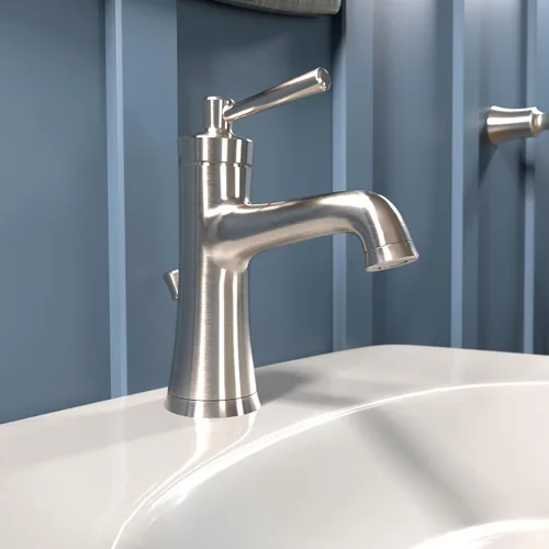 Miniatura 2 de hansgrohe Joleena 04771820 - Grifo de fregadero de baño de transición de 1 manija de 1 8 pulgadas de alto en níquel cepillado, 04771820, 1.2 GPM