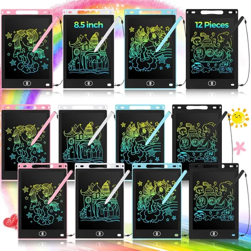 Miniatura 9 de Tinlade Paquete de 12 tabletas de escritura LCD para juegos de recuerdos de fiesta de niños, juguetes educativos de 8.5 pulgadas, regalos a granel