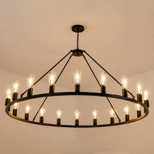 Miniatura 12 de Lanhall - Lámpara moderna de 6 luces para comedor, lámpara de techo en níquel cepillado para cocina, candelabro colgante con pantalla de vidrio