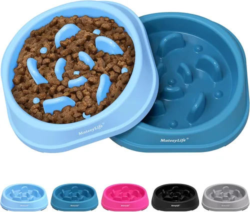 Miniatura 25 de MateeyLife Cuencos de alimentación lenta para perros, 2 unidades, cuencos rompecabezas antiasfixia para comida de perros, alimentación interactiva