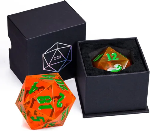 Miniatura 2 de 55mm dados DND de 20 lados, dados gigantes D20 D&D poliédricos grandes D20 con caja de regalo para Dungeons and Dragons, juegos de mesa RPG