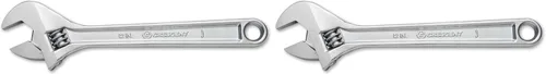 Llave ajustable Crescent de 12" - Con tarjeta - AC212VS, cromada (Paquete de 2)