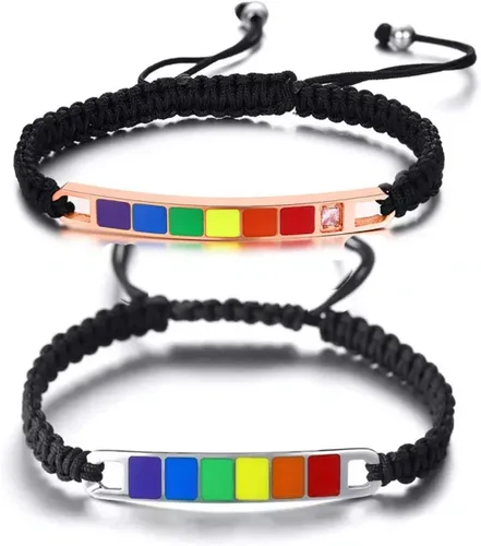 Mall of Style Collar y aretes de orgullo gay arcoíris para hombres y mujeres, joyería unisex de arco iris, ladrillos de plástico LGBT, joyería