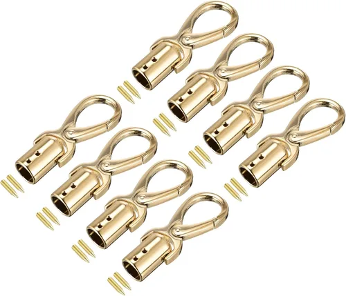 Miniatura 9 de uxcell Tapa de extremo de cordón, 8 piezas de 0.472 in/0.47 pulgadas de tapa de extremo de barril con tornillos para borlas, joyería, hacer bolsa