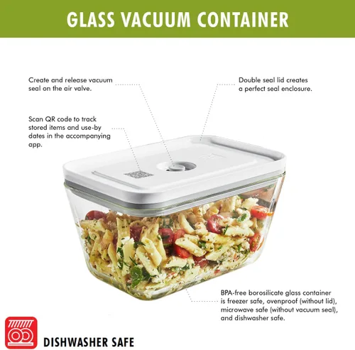 Miniatura 5 de ZWILLING Fresh & Save Recipiente hermético de vidrio para almacenamiento de alimentos, contenedor de preparación de comidas, tamaño mediano