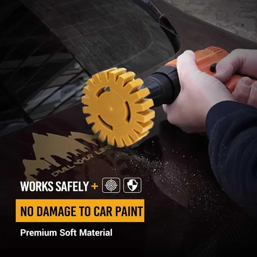 Miniatura 3 de Rueda de Goma Eliminadora de Calcomanías Dentada EWK, Rueda de Goma para Taladro, Ideal para la Eliminación de Adhesivos, Rayones y Calcomanías