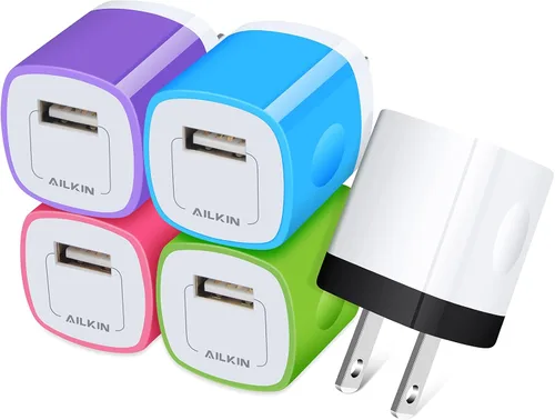 Miniatura 7 de [Paquete de 5/1 puerto] Adaptador de cargador USB de CA, enchufe de pared, enchufe de carga rápida, caja de alimentación cubo para iPhone 14 13 15