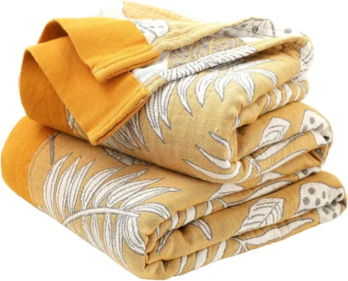 Miniatura 16 de Cobija para cama de estilo bohemio, 100 % algodón, ultra suave, edredón rústico, cobija de otoño, estampado floral, cobija grande rústica para sofá