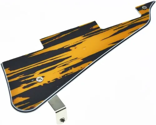 Miniatura 76 de KAISH Golpeador de guitarra Abalone Pearl LP con soporte de acero inoxidable negro y tornillos de montaje de acero para USA Les Paul