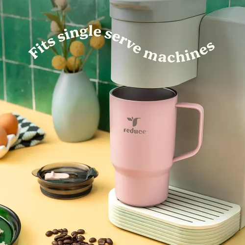 Miniatura 6 de REDUCE Hot1 - Taza aislante de acero inoxidable Hot1 de 18 onzas con tapa de ajuste de temperatura - Vacío de doble pared, compatible con portavasos