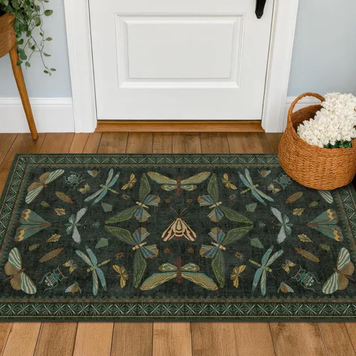 Miniatura 18 de Hazo Haus Alfombra de Baño Bohemia Lavable 2x3, Alfombras Pequeñas para Cocina, Tocador, Puerta Principal Entrada Interior, Antideslizante Pelo Bajo
