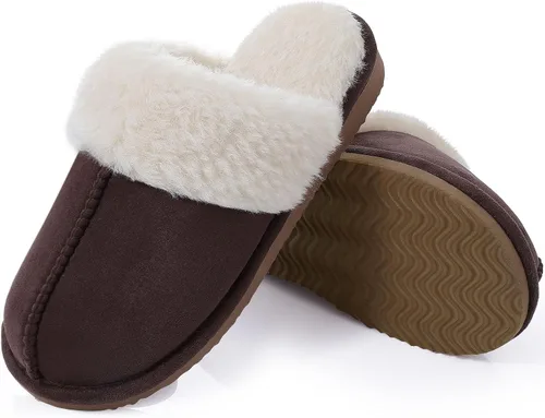 Miniatura 3 de Litfun Pantuflas mullidas de espuma viscoelástica para mujer, zapatos de invierno para interiores y exteriores