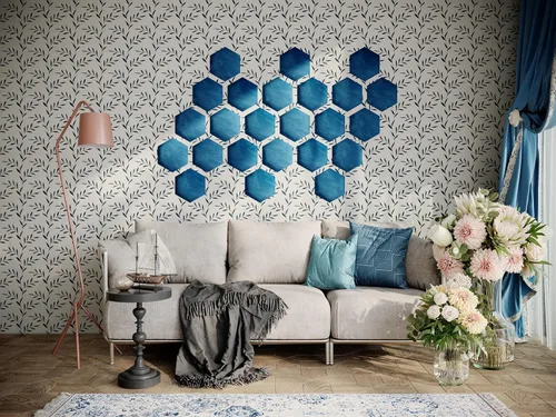 Miniatura 52 de Paneles de arte acústicos decorativos de terciopelo suave para pared, azulejos absorbentes e insonorizantes ecoamortiguadores, tablones suaves Blanco