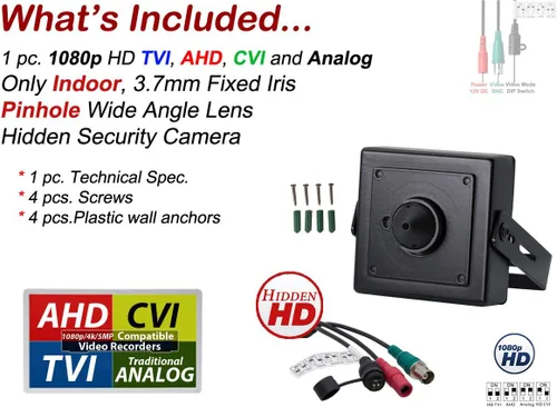 Miniatura 3 de Evertech Cámara ocultada analógica de la lente del estenopeico de HD 1080P AHD TVI CVI para los sistemas de vigilancia de la seguridad