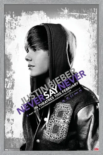 Miniatura 14 de Trends International Justin Bieber - Póster de pared con texto en inglés "Never Say Never Say Never", 14.725 x 22.375 pulgadas, versión enmarcada