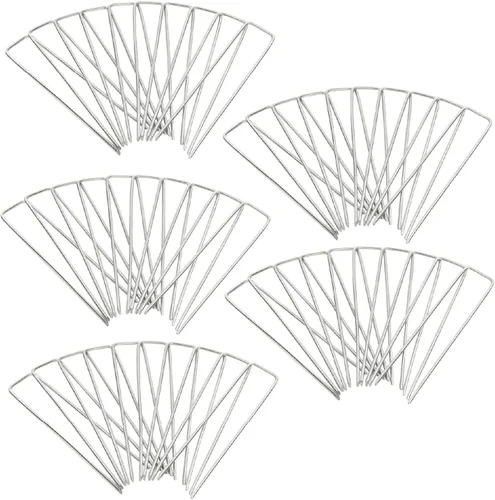 Miniatura 6 de Squirrel Products Estacas de jardín de acero galvanizado, grapas de césped de 6 pulgadas, estacas de calibre 11, 0.114 in, 5.9 x 1.0 x 5.9 in