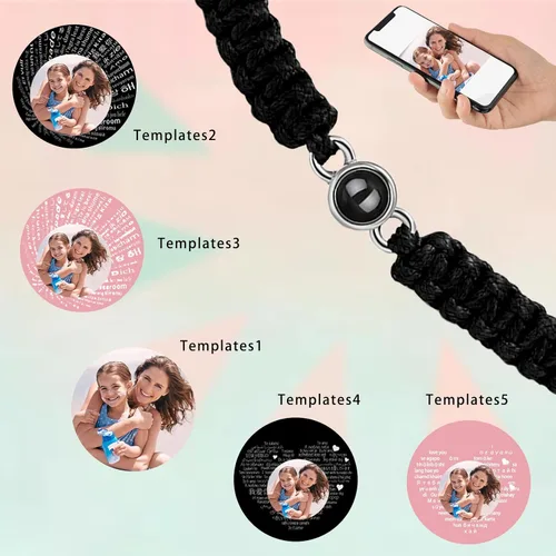 Miniatura 2 de JUBOPE Pulseras personalizadas con fotos, pulsera de proyección con imagen en el interior, pulsera con imagen personalizada, regalo conmemorativo
