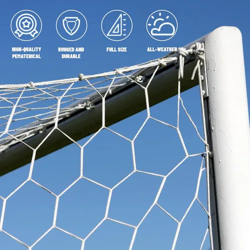Miniatura 3 de Redes de portería de fútbol, red de fútbol de repuesto para deportes de 6 x 4 pies, 8 x 6 pies, 12 x 6 pies, 24 x 8 pies, no incluye postes