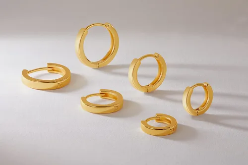 Miniatura 5 de MILLA Aretes tipo huggie de oro de 14 quilates o plata de ley para mujer, paquete múltiple e individuales, aretes para mujer, aretes de moda Y2K