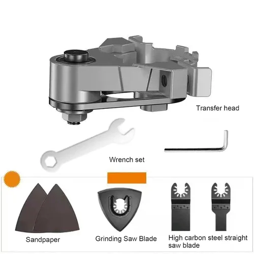 Miniatura 4 de Gonetre Convertidor de amoladora angular de acero de tungsteno – Kit adaptador de herramienta oscilante con cuchillas para roscas M10 – Accesorios