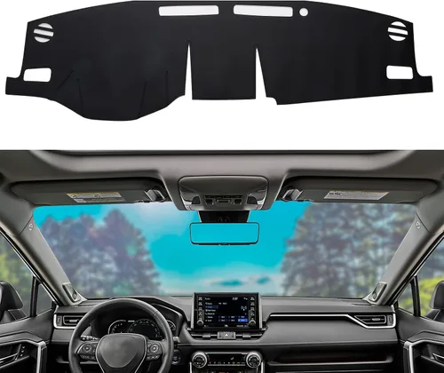 Miniatura 12 de Funda de cuero para salpicadero, protección solar, antivértigo, compatible con Honda Civic 2016-2021