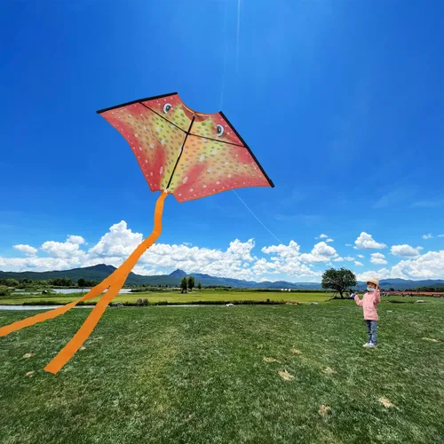 Miniatura 3 de HONBO Ray Kite para niños y adultos, cometa grande para playa, fácil de volar, cometa Delta de una sola línea, mango de cometa incluido