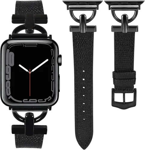 Miniatura 8 de Wearlizer Correa de cuero compatible con correas de Apple Watch para mujeres de 1.614 in, 1.575 in, 1.496 in, 1.929 in, 1.811 in, 1.772 in, 1.732