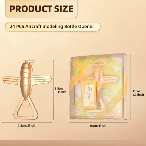 Miniatura 2 de Abridor de botellas de avión con caja de regalo, regalos de aviación para piloto, abrebotellas de viaje en avión para baby shower, regalo