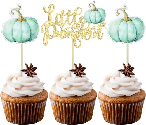 Miniatura 31 de 24 adornos de calabaza para cupcakes con purpurina para otoño, hojas, flores, calabaza, cupcakes, decoración de pasteles para Halloween, decoración