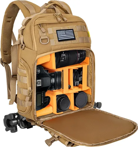 Miniatura 9 de TORIBIO Mochila para Cámara para DSLR/SLR/Sin Espejo Fotografía Cámara, Bolsa Táctica para Cámara Estuche Resistente al Agua Mochila de Viaje